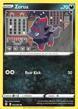 Zorua 102/203 SWSH07 Evolving Skies Pokemon 003497 - Image 1
