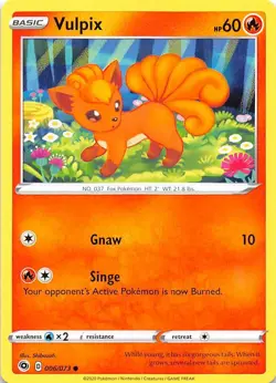 Vulpix 06/73 Champion's Path Pokemon 003491 - Image 1