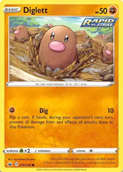 Diglett 076/198 SWSH06 Chilling Reign Pokemon 003502 - Image 1