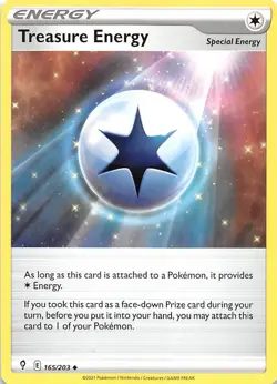 Treasure Energy 165/203 SWSH07 Evolving Skies Pokemon 003509 - Image 1