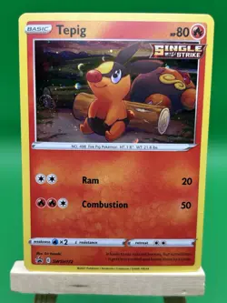 Tepig SWSH172 | Black Star Promo Pokemon Card | Holo Galaxy HD SWIRL - Image 2