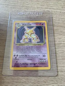 Pokemon Card TCG Alakazam 1/102 Base Set Unlimited Holo Rare Vintage WOTC - Image 1