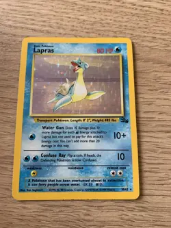 Lapras 10/62 Fossil Set Holo Rare Pokemon WOTC Card - Image 2