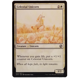 x4 Celestial Unicorn AFR MTG M/NM Playset Common White Creature Unicorn TCG CCG - Image 1