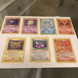 Pokemon TCG Fossil 37-Card Lot No Duplicates 7 Non-Holo Rares 1999 WOTC LP NM - Image 1