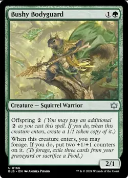 x4 Bushy Bodyguard Bloomburrow squirrel Warrior Uncommon NM/LP MTG - Image 1