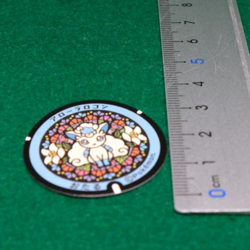 Alolan Vulpix Pokemon Manhole Type Seal Sticker Nintendo Gamefreak Japanese F/S - Image 2