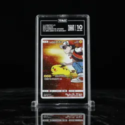 Pokemon Red's Pikachu PM Center 20th Ann. JPN Full Art Promo 270/SM-P TAG 10 - Image 1