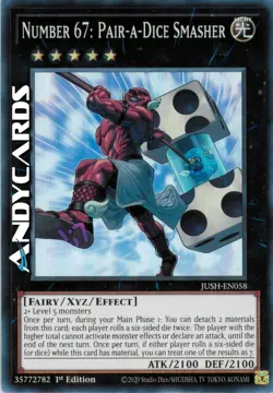NUMBER 67: PAIR-A-DICE SMASHER • Super R • JUSH EN058 • 1Ed • Yugioh! ANDYCARDS - Image 1