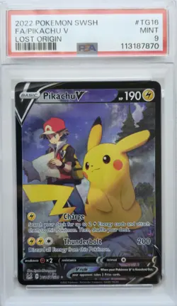 💥PSA 9 Pikachu V TG16/TG30 Lost Origin Trainer Gallery Pokemon Card TCG - Image 1