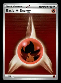Fire Energy SVE 018 Reverse Holo Black Bolt White Flare Pokemon Card - Image 1