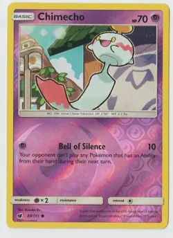 2017 Pokemon Sun and Moon Crimson Invasion Chimecho #43/111 Reverse Holo - Image 1