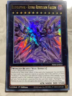 Yugioh - Raidraptor - Rising Rebellion Falcon - PHNI-EN045 - Ultra Rare 1st Edit - Image 1