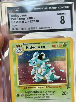 12/130 Pokemon Nidoqueen 2000 Base Set 2 Holo Rare Vintage Classic Nm/Mint Card - Image 3