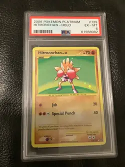 HITMONCHAN 129/127 PLATINUM BASE set 2009 pokemon card PSA 6 NM - Image 3