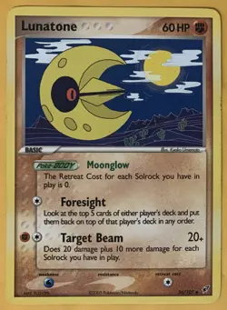 Pokemon EX Deoxys 36/107 Vintage Card - Lunatone - Image 1