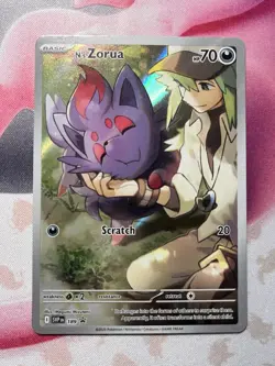 Pokemon Journey Together Zorua SVP 189 Black Star Promo Illustration Rare NM - Image 1