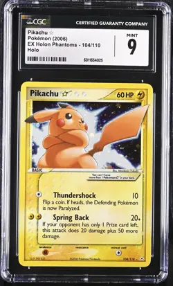 Pokemon Pikachu Gold Star EX Holon Phantoms Holo Rare #104 CGC 9 - Image 1