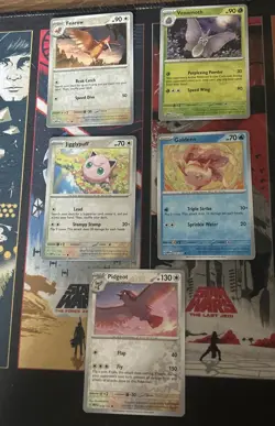 Pokemon TCG 151 Reverse Holo Bundle 5 Fearow Venomoth Jigglypuff Pidgeot Goldeen - Image 1