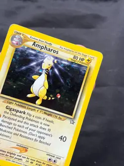 Pokemon Ampharos Holo 1/111 Set Neo Genesis Unlimited LP/MP SWIRL - Image 3
