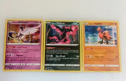 GALARIAN MOLTRES, ARTICUNO, ZAPDOS Evolving Skies Holo rare Pokemon TCG Set NM - Image 1