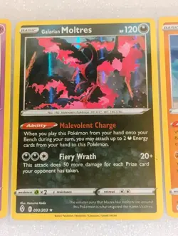 GALARIAN MOLTRES, ARTICUNO, ZAPDOS Evolving Skies Holo rare Pokemon TCG Set NM - Image 5