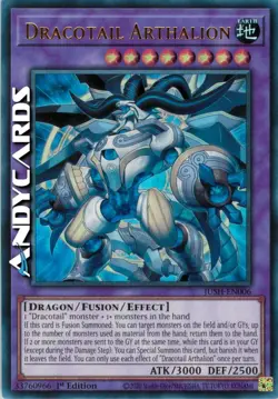 DRACOTAIL ARTHALION (Dracocoda Arthalion) • Ultra R • JUSH EN006 • 1Ed • Yugioh! - Image 1