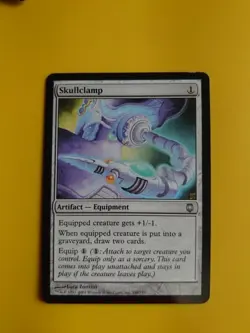 Skullclamp. Darksteel. Artifact equipment Magic the Gathering Card. - Image 1