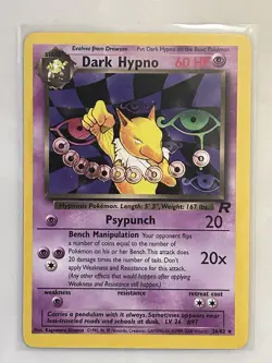 Pokemon TCG Dark Hypno 26/82 Team Rocket Vintage Rare Card Non Holo LP - Image 1