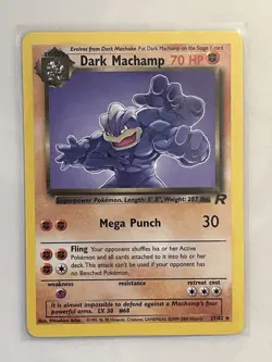 Pokemon TCG Dark Machamp 27/82 Non Holo Rare Card LP Vintage Team Rocket - Image 1