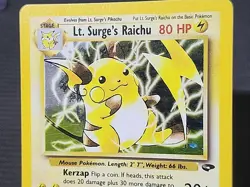 Pokemon Gym Challenge "Lt. Surge's Raichu" 11/132 / Holo Rare / Lightly Played - Image 2