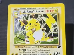 Pokemon Gym Challenge "Lt. Surge's Raichu" 11/132 / Holo Rare / Lightly Played - Image 3