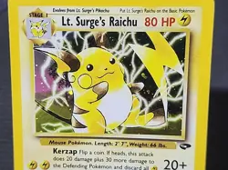 Pokemon Gym Challenge "Lt. Surge's Raichu" 11/132 / Holo Rare / Lightly Played - Image 4
