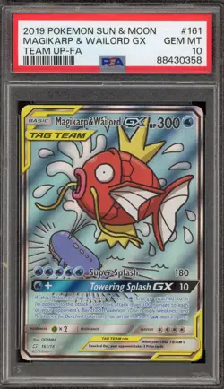 Pokemon Magikarp & Wailord GX Team Up Alternate Art #161 PSA 10 Gem Mint - Image 1