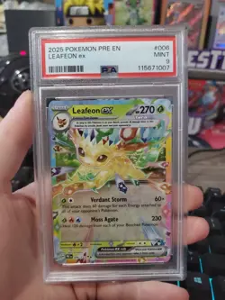 PSA 9 2025 POKEMON PRE EN-PRISMATIC EVOLUTIONS #006 LEAFEON EX - Image 1