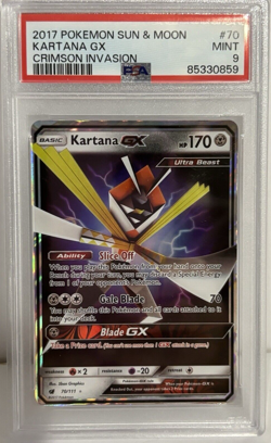 2017 POKEMON SUN & MOON CRIMSON INVASION #70 KARTANA GX PSA 9 - Image 1
