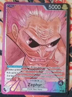 One Piece Card Game Zephyr OP02-072 Leader - Alt Art - English - NM - Image 1