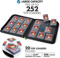 Toploader Binder, Trading Card Binder Storage, 252 9 Pocket Top Loader Binder... - Image 3