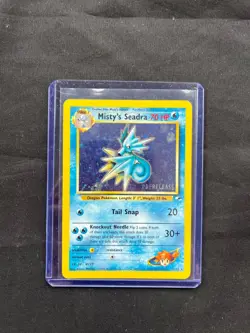 Misty's Seadra 9/132 Prerelease Holo Pokemon Card LP SWIRL - Image 1