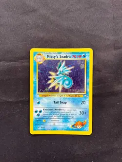 Misty's Seadra 9/132 Prerelease Holo Pokemon Card LP SWIRL - Image 2