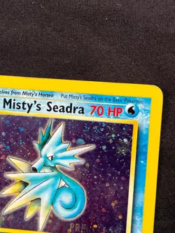 Misty's Seadra 9/132 Prerelease Holo Pokemon Card LP SWIRL - Image 3