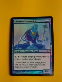 Vedalken Mastermind. FOIL Wizard Fifth Dawn. VG Magic the Gathering Card. - Image 1