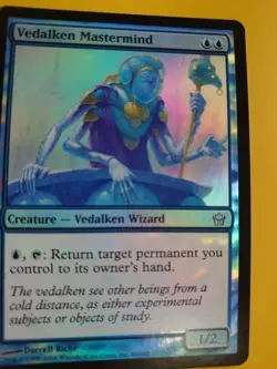 Vedalken Mastermind. FOIL Wizard Fifth Dawn. VG Magic the Gathering Card. - Image 3