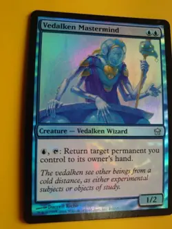 Vedalken Mastermind. FOIL Wizard Fifth Dawn. VG Magic the Gathering Card. - Image 4
