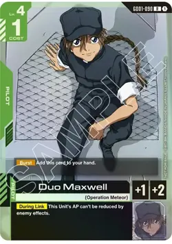 Duo Maxwell Alternate Art Foil - GD01-090 R NM -Gundam TCG Card Game - Image 1