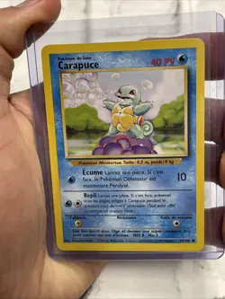 Pokemon Carapuce 63/102 FRENCH (Squirtle) Base Set Pokemon Vintage Card NM/MT - Image 1