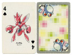2000 Scizor 4 of Spades Pokemon Silver Part 2 Playing Card Japan Original - Image 1