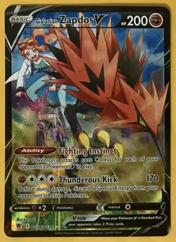 Galarian Zapdos V TG19/TG30 Swsh10: Astral Radiance Pokemon Trainer Gallery Holo - Image 1