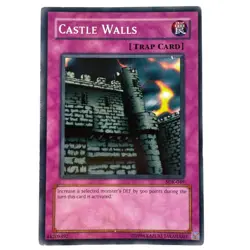 Yugioh CCG Collectable 1996 Konami Castle Walls Card Trap Card - Image 1