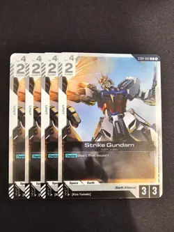 4x Strike Gundam (ST04-002) Gundam TCG Card Game - English - Image 1